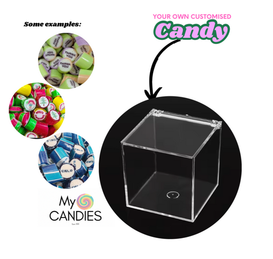 Personalised Handmade Rock Candy in Acrylic Gift Box (4.5cm) – Perfect for Corporate Events & Birthdays (MOQ 150)