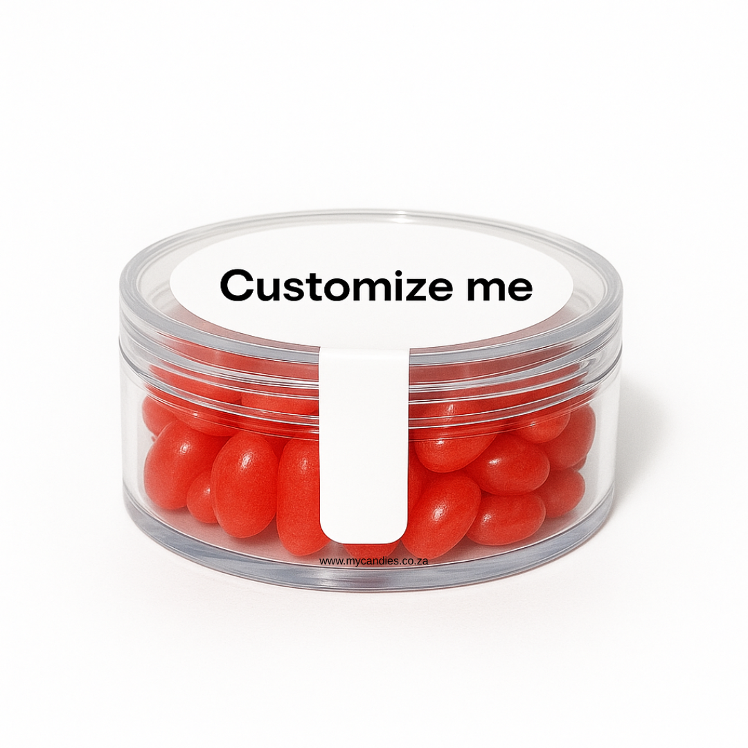 Jelly Beans Medium Acrylic Tub - Red Min Order of 100