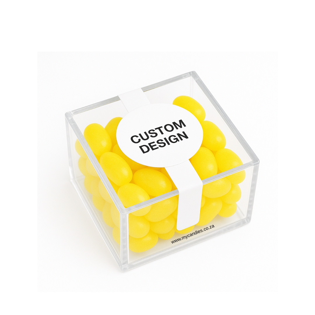 Jelly Beans Mini Box - Yellow (Pineapple) Min Order of 50