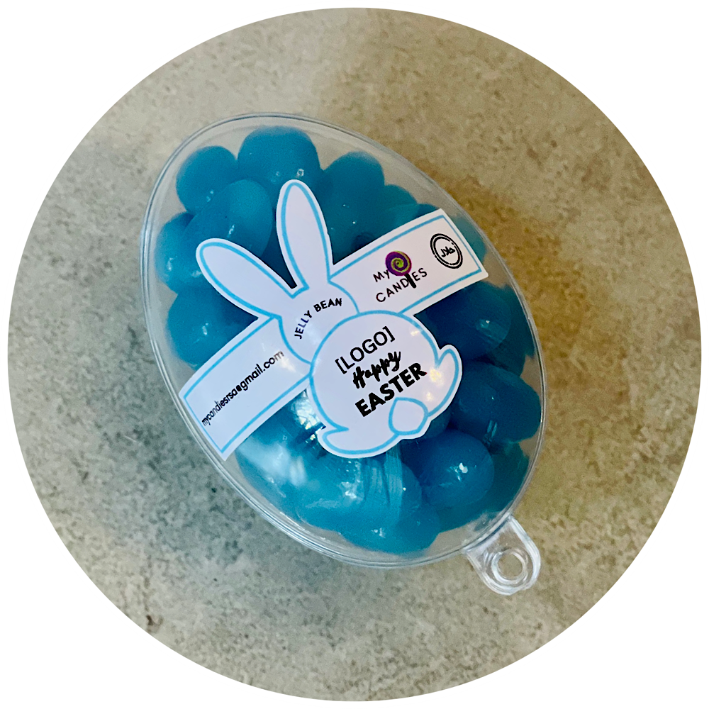 Easter Jelly Bean Egg - Blue (Customize with your own Logo) Min Order 150