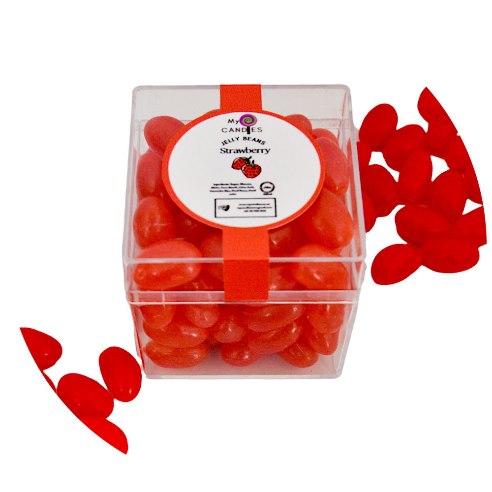 Jelly Beans Medium Box - Strawberry (Red) Min Order of 200