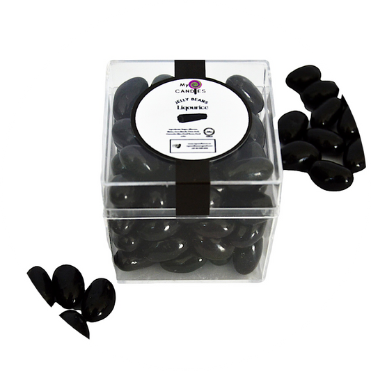 Jelly Beans Medium Box - Liqourice (Black) Min Order of 200