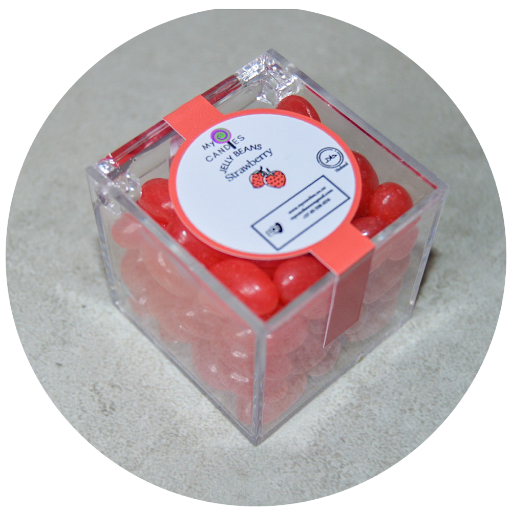 Jelly Beans Medium Box - Strawberry (Red) Min Order of 50