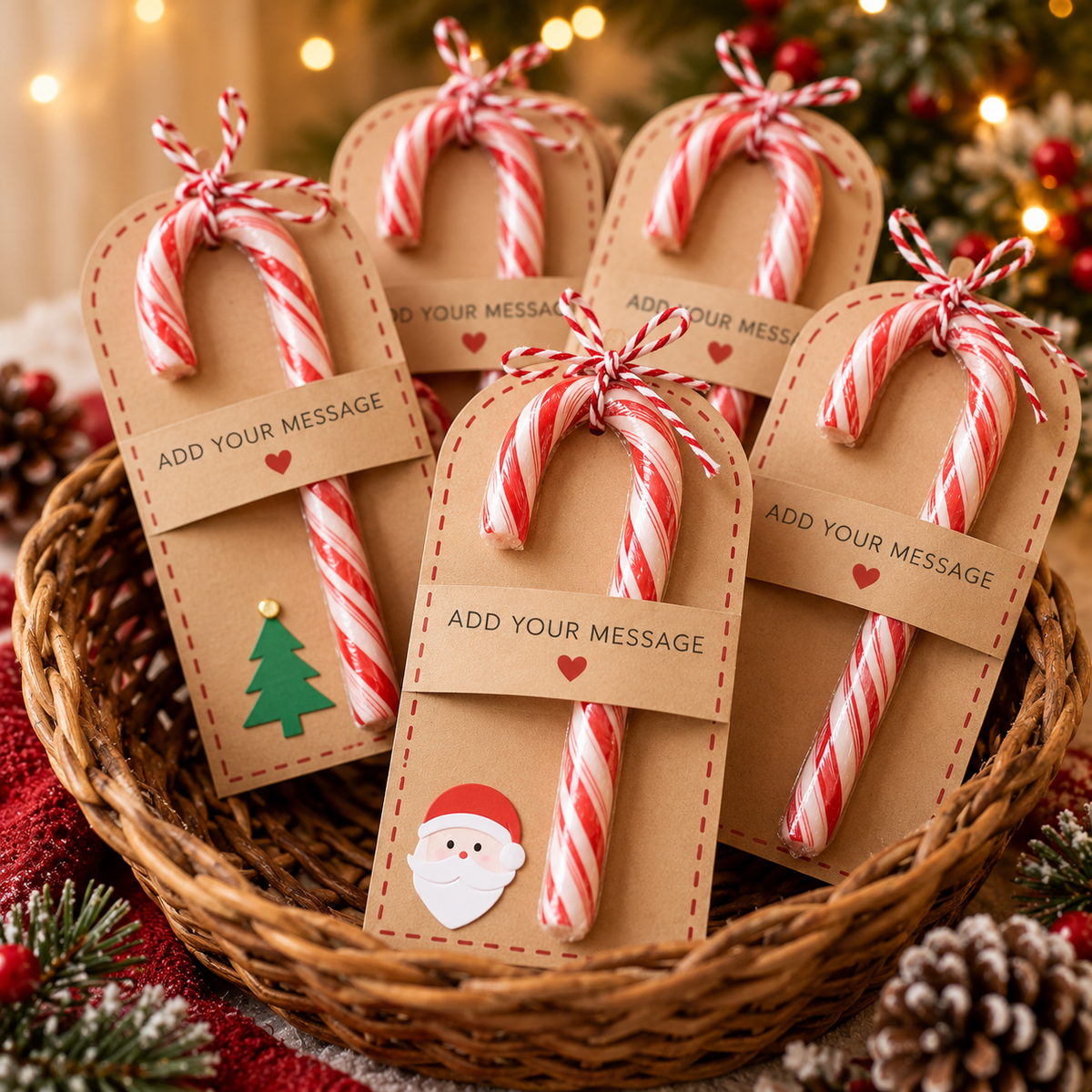 Candy Canes with Custom Card (Min order of 100)