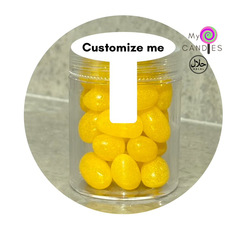 Jelly Beans Mini Acrylic Tub - Yellow (Pineapple) Min Order of 200