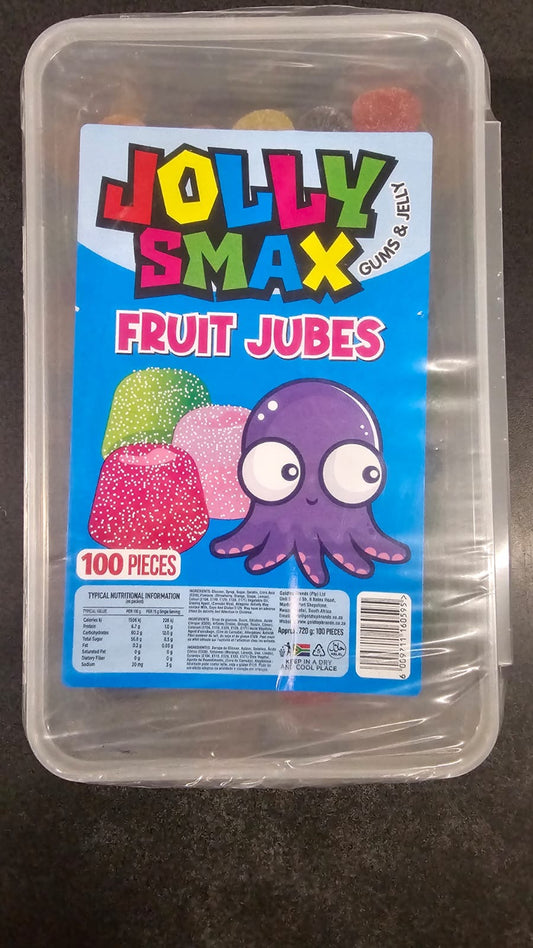 Jolly Smax Gums 720g Fruit Jubes Tubs