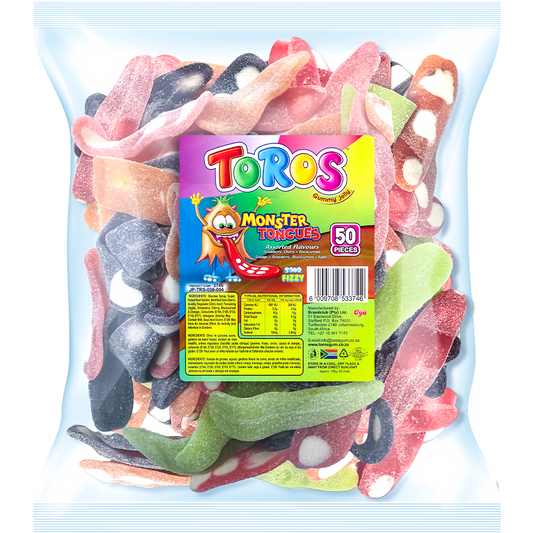 Toros Gummy Jelly – Monster Tongue - Assorted 50's Pkt