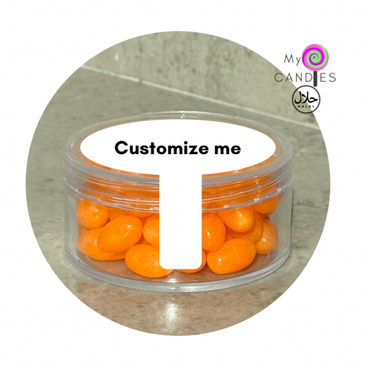 Jelly Beans Medium Acrylic Tub - Orange Min Order of 200