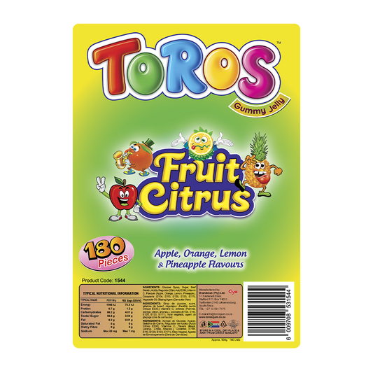 Toros Gummy Jelly - Fruit Citrus - Assorted 125's