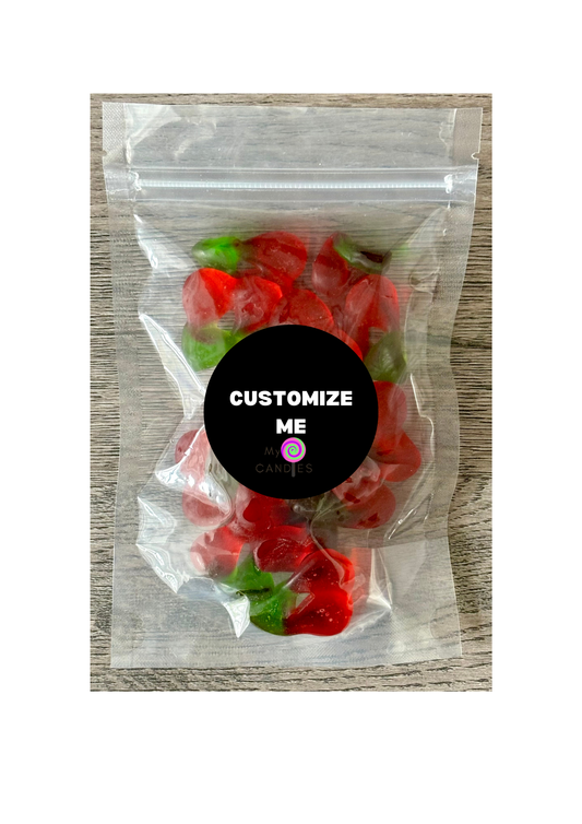 Gummy Gift - Pouch filled with 100g Cherries (Min Order of 150)