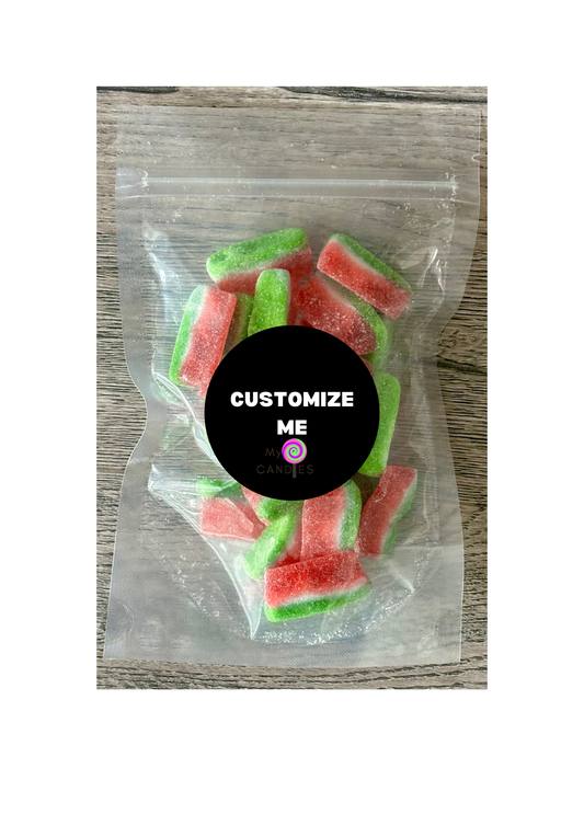 Gummy Gift - Pouch filled with 100g Watermelon Slices (Min Order of 150)