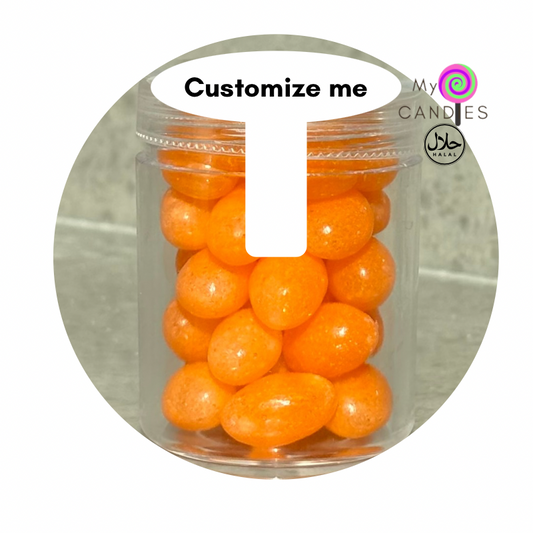 Jelly Beans Mini Acrylic Tub - Orange Min Order of 200