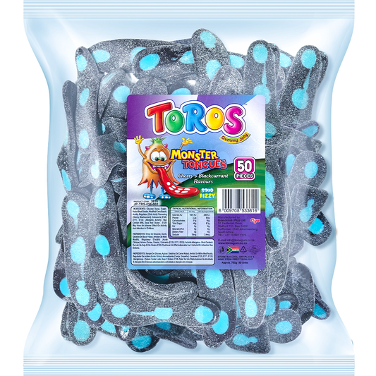 Toros Gummy Jelly – Monster Tongue - Cherry & Blackcurrant Flavors 50's