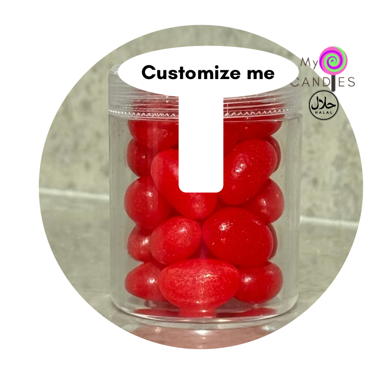 Jelly Beans Mini Acrylic Tub - Red Min Order of 200