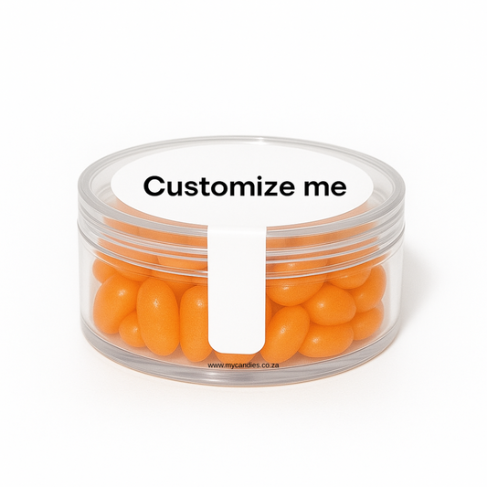 Jelly Beans Medium Acrylic Tub - Orange Min Order of 200