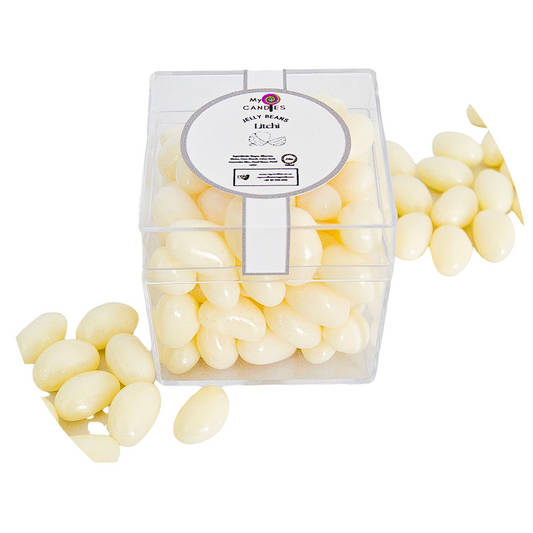 Jelly Beans Medium Box - Litchi (White) Min Order of 100)