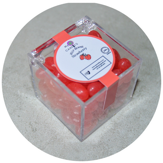 Jelly Beans Medium Box - Strawberry (Red) Min Order of 100